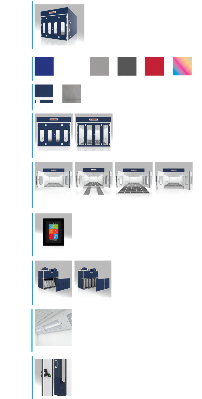Cabina di verniciatura Gamma optional EN
